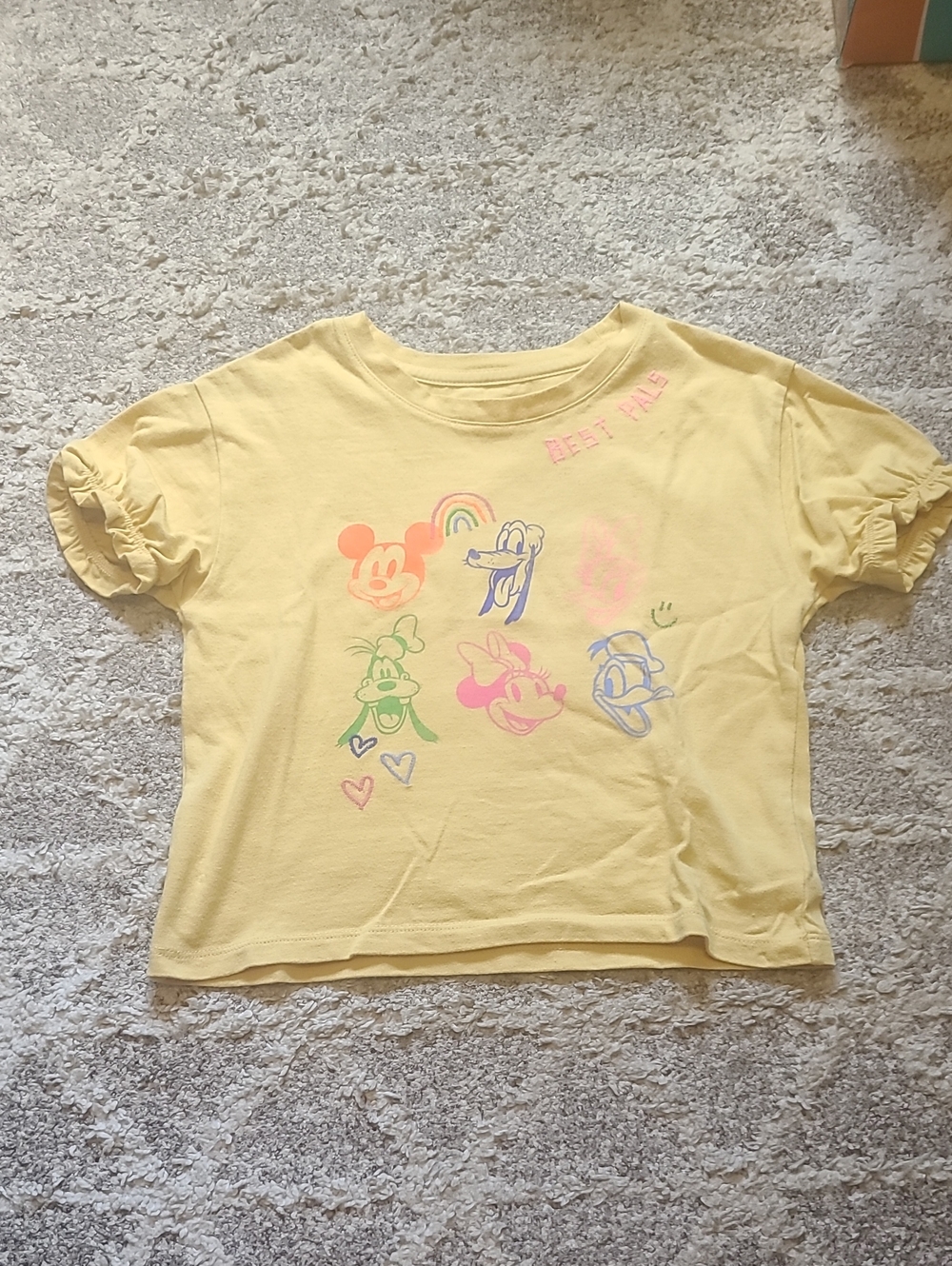4 for $28 - baby GAP Disney Girls 5 Yellow "Best Pals" Short Sleeve T-Shirt